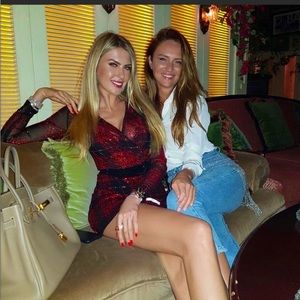 Balmain Black Red rhinestone check dress